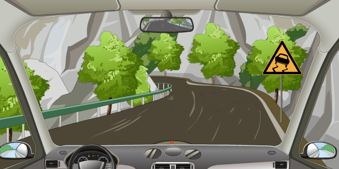 图示为易滑警告标志,警告前方是路滑容易发生事故的路段,驾驶人幢时